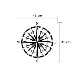 Nástěnná kovová dekorace Compass