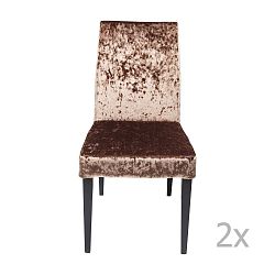 Sada 2 hnědých jídelních židlí s nožičkami z bukového dřeva Kare Design Mara